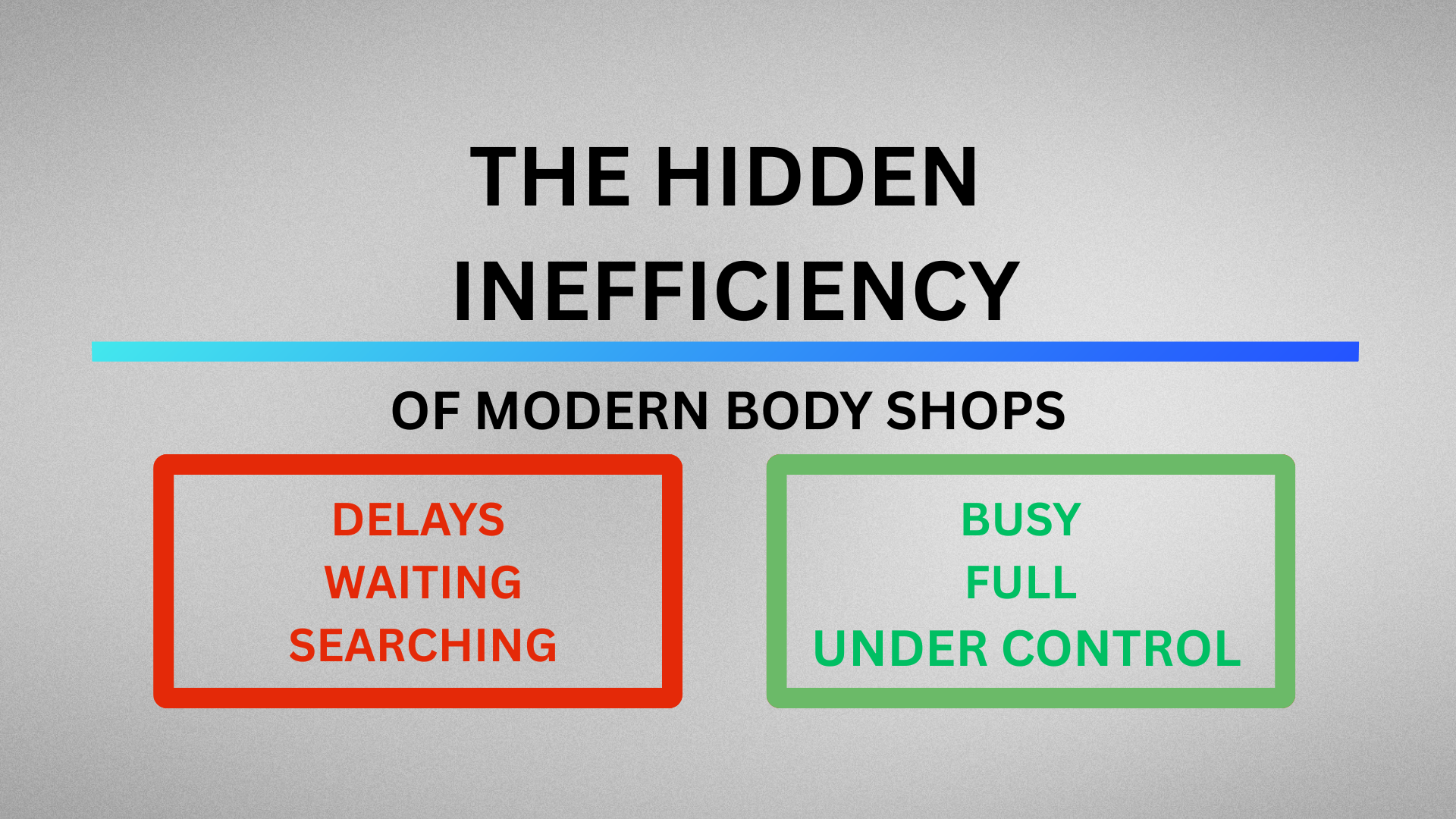 The Hidden Inefficiency of Modern Body Shops